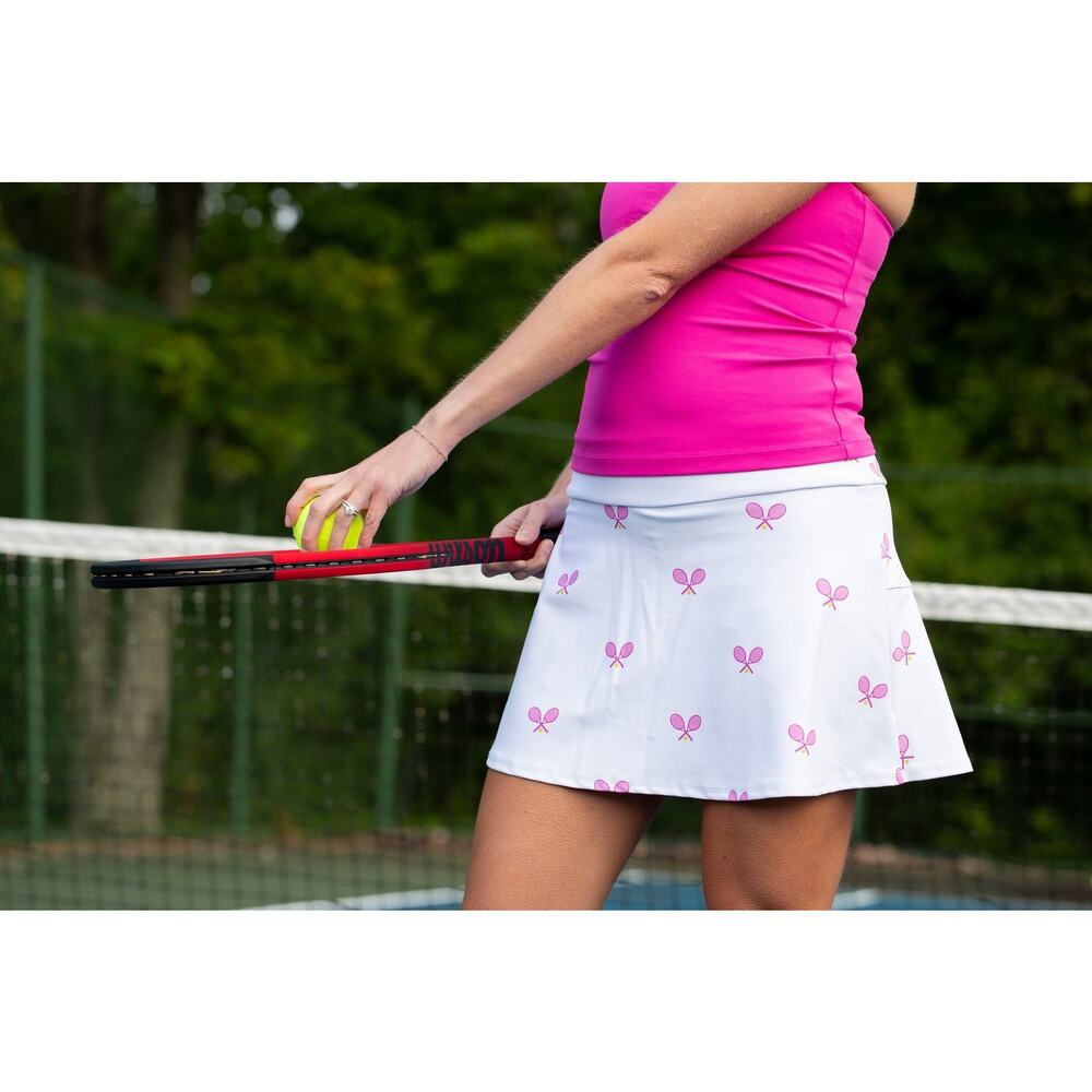 Lilly Pulitzer The Perfect Vintage Tennis Skirt Embroidered Pink Racquets Sz 4P - Picture 4 of 11